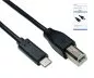 Preview: USB-kabel type C til USB 2.0 B-plugg, svart, 5,00 m, DINIC-eske (pappeske)